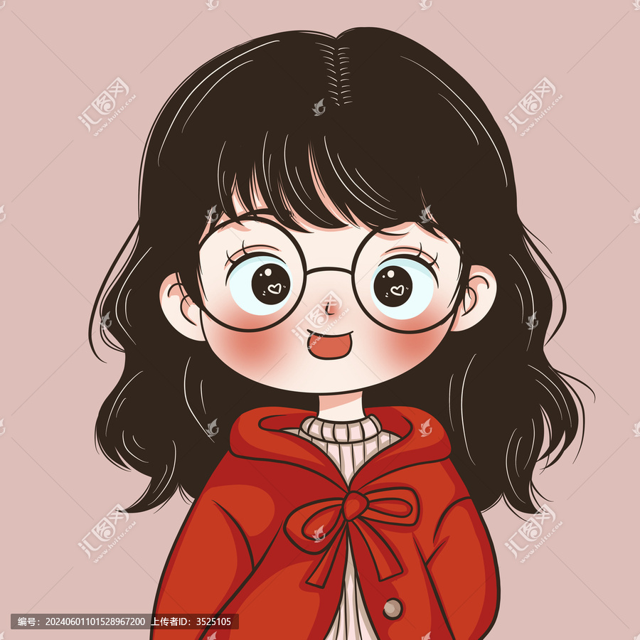 穿著紅色衣服的小女孩