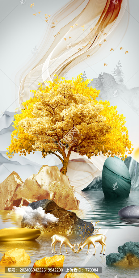 金色山水玄關(guān)