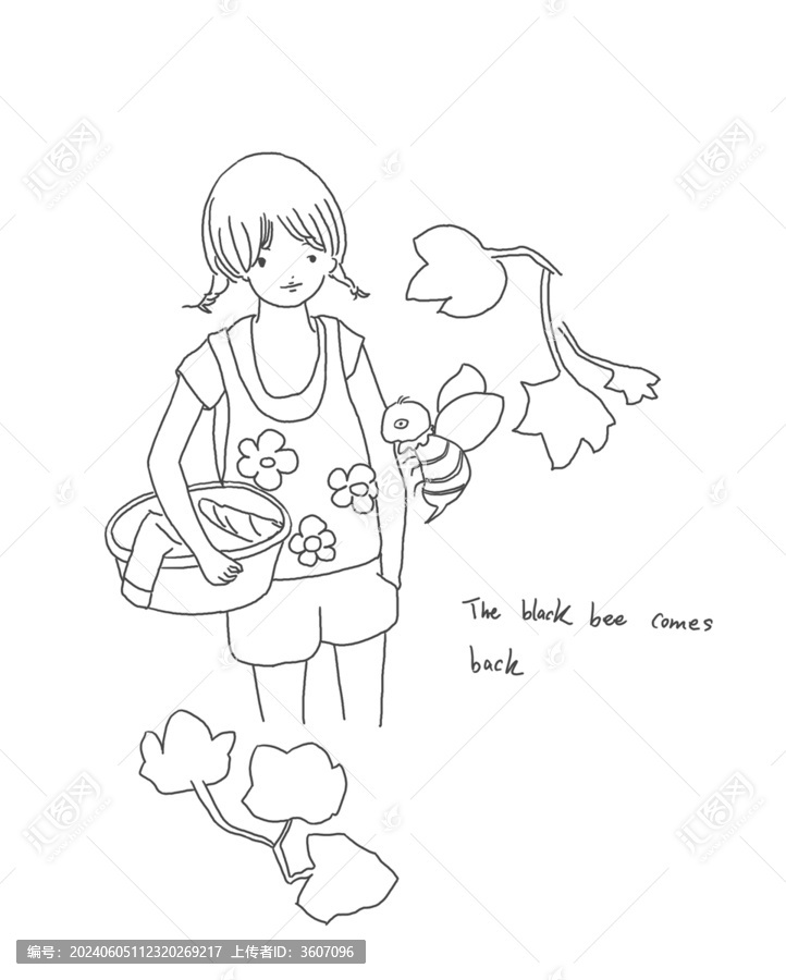 手繪漫畫插畫蜜蜂回來了