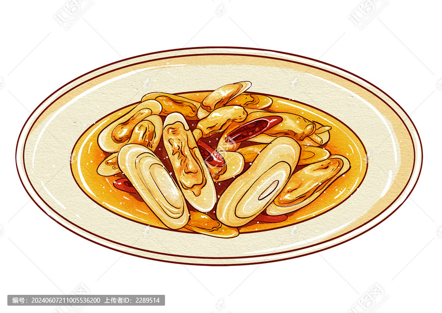 中國傳統(tǒng)美食閩菜白炒鮮竹蟶