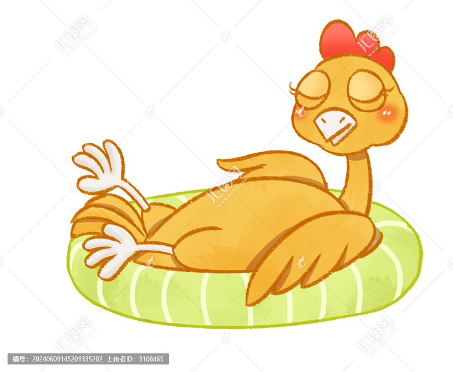 十二生肖卡通國風(fēng)插畫雞