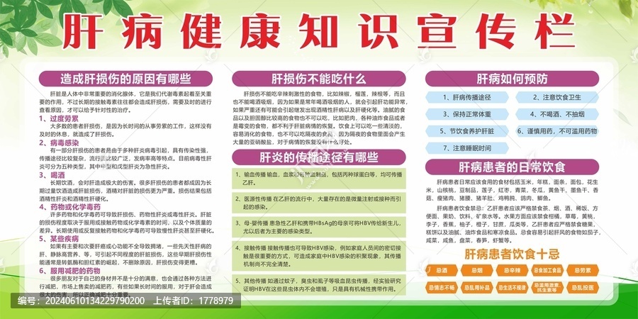 肝病健康知識宣傳欄