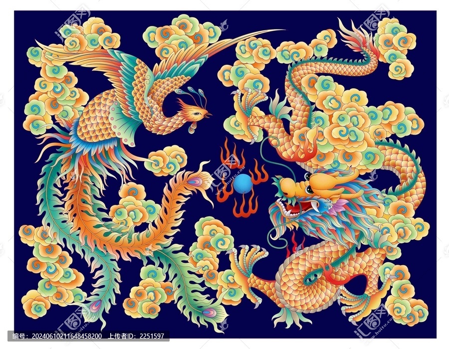 龍鳳呈祥高清分層原創(chuàng)圖