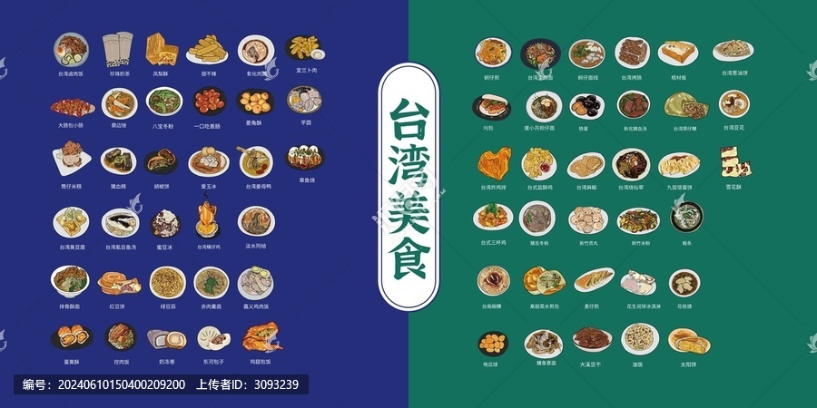 臺(tái)灣美食大集合插畫(huà)