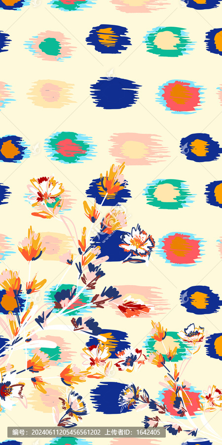 幾何花卉印花圖案