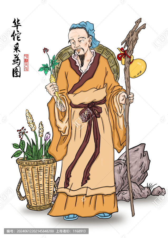 中醫(yī)名醫(yī)華佗插畫