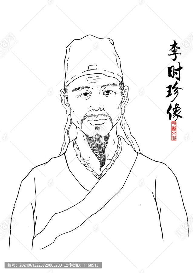 李時(shí)珍畫像插畫