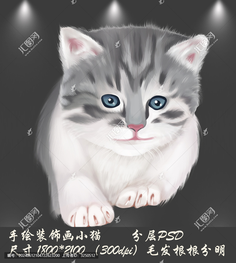 手繪裝飾畫小貓