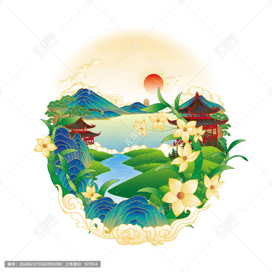 石斛國風(fēng)手繪