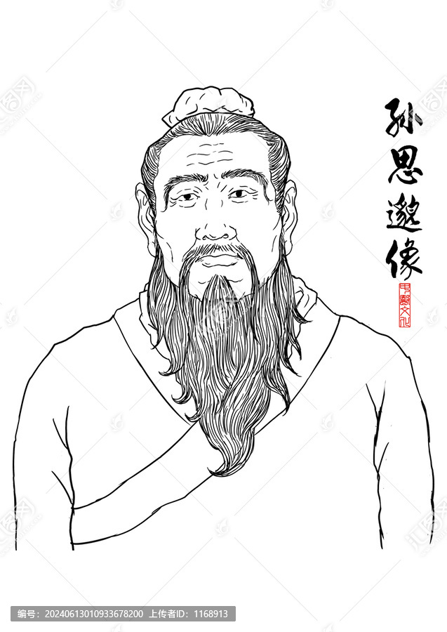 孫思邈畫像插畫