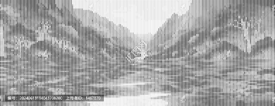意境線條山水鏤空肌理紋