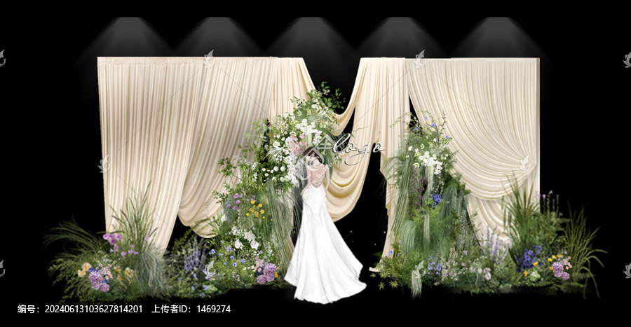 香檳色野生感花藝迎賓區(qū)