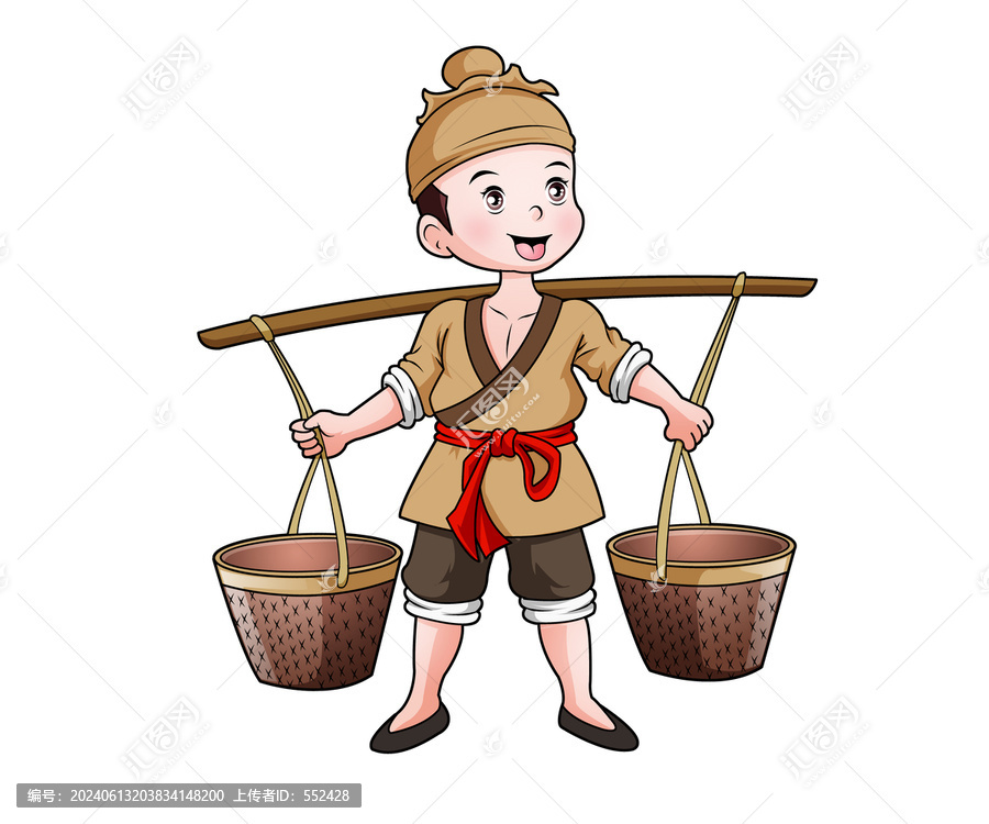 挑擔(dān)小哥卡通