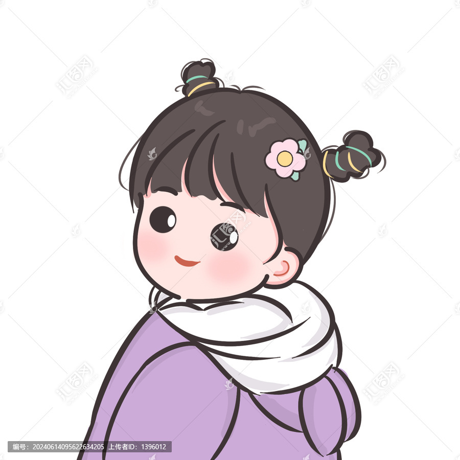 手繪可愛女孩頭像