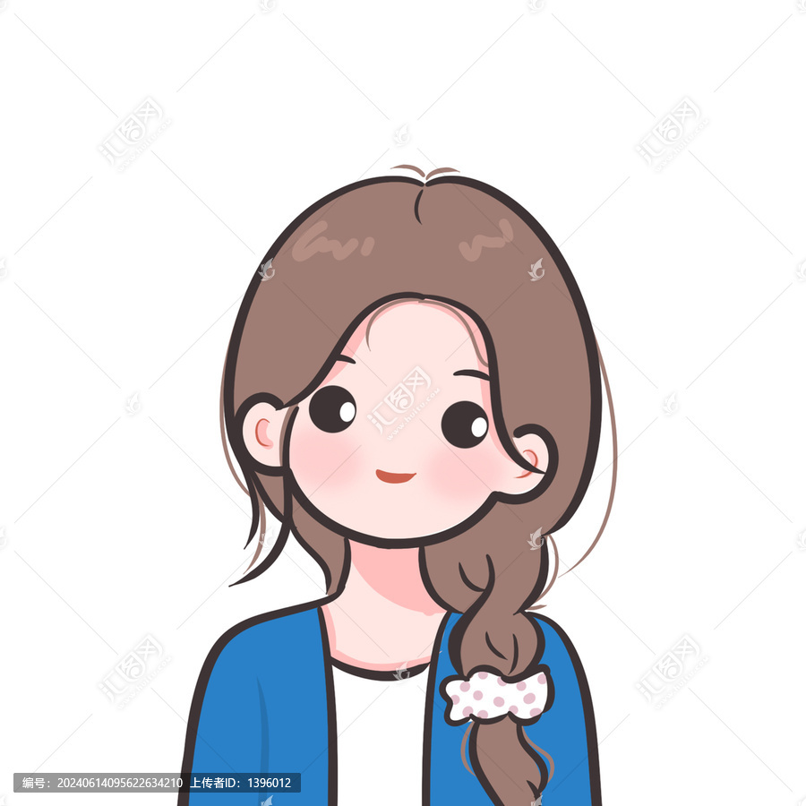 Q版手繪溫柔可愛女生頭像