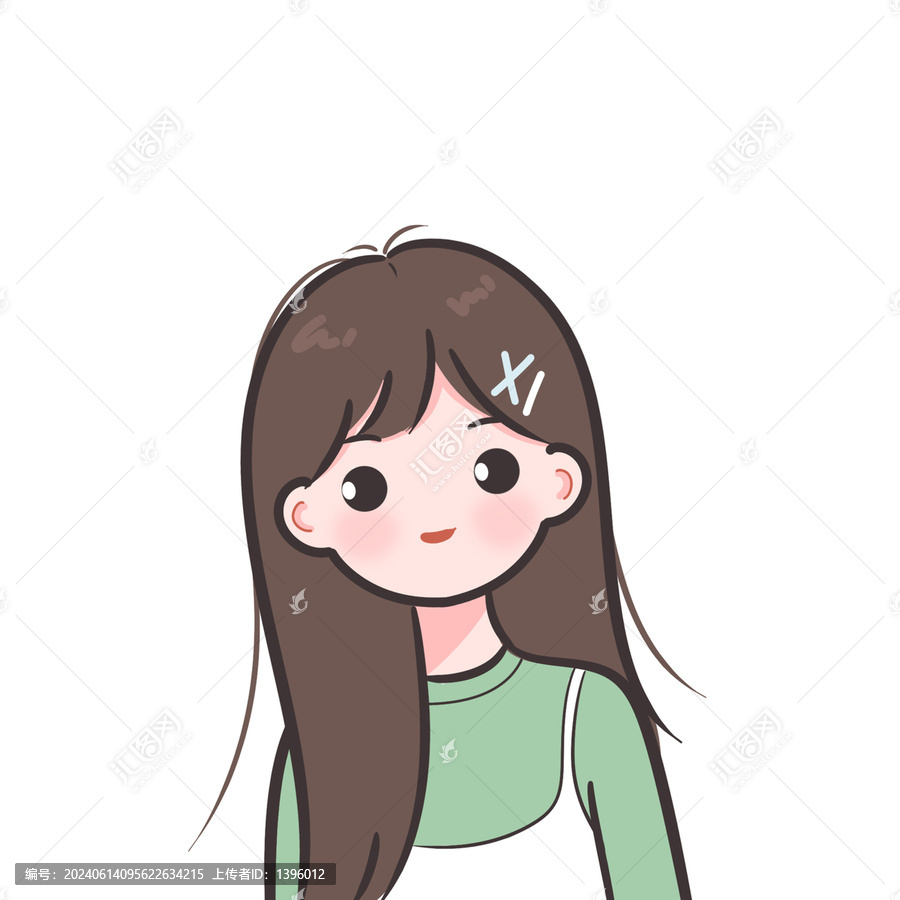 手繪小清新可愛女生頭像簡筆畫