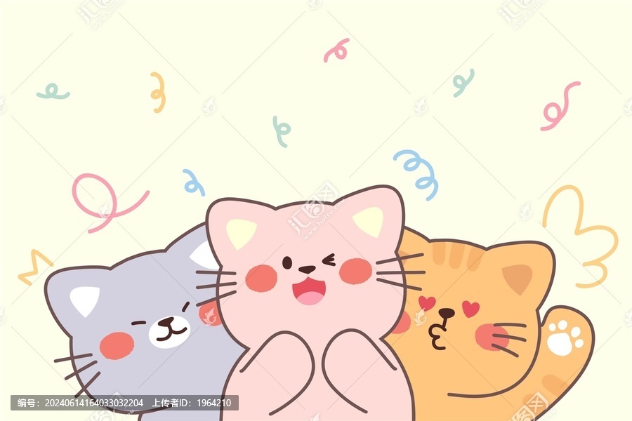 可愛小貓插畫