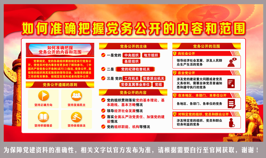 把握黨務(wù)公開的內(nèi)容和范圍