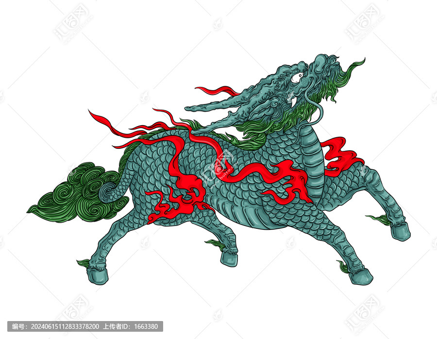 國(guó)潮手繪麒麟