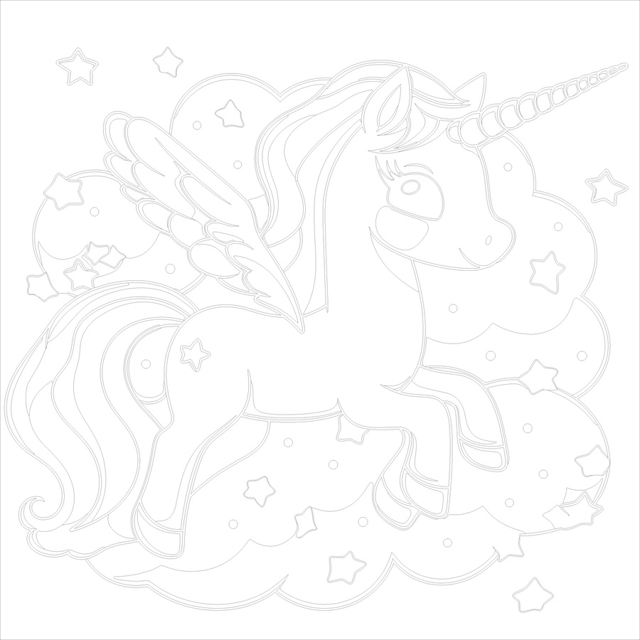 獨角獸印花圖案手繪矢量