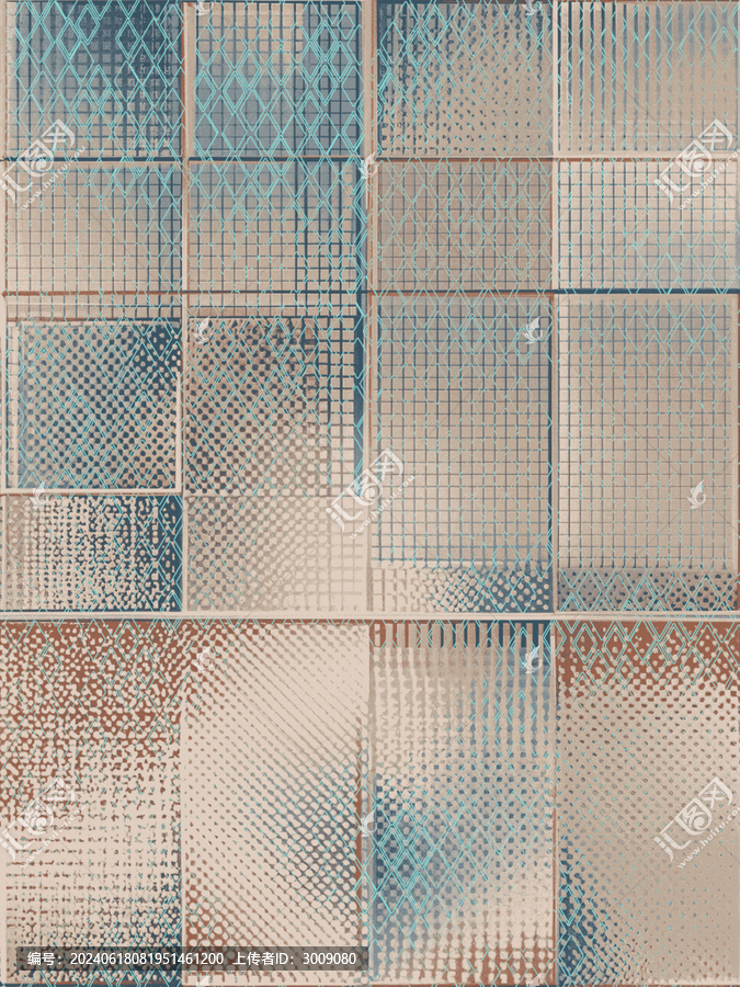 幾何藝術(shù)地毯圖案分色滿鋪