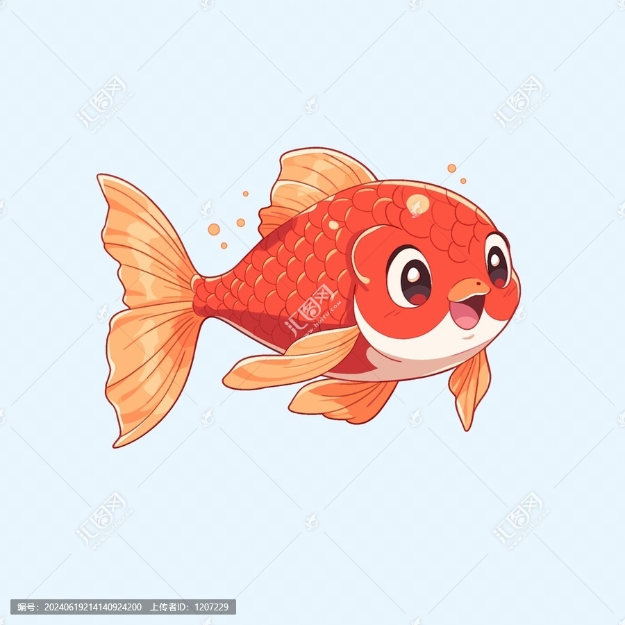 卡通可愛小魚手繪插畫
