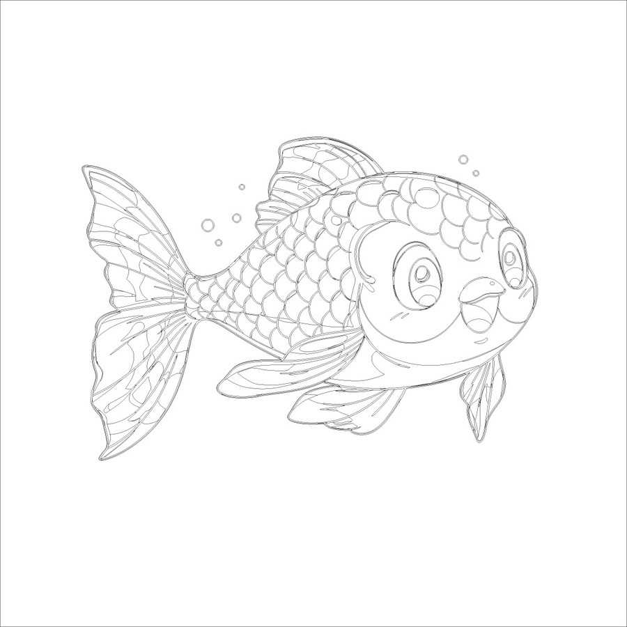 卡通可愛小魚手繪插畫