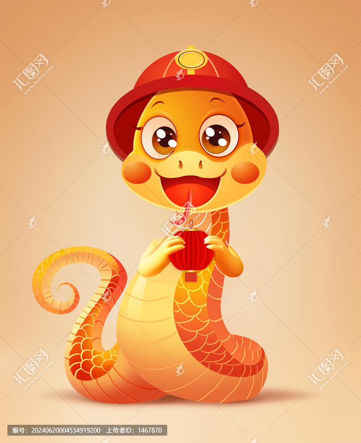 手繪卡通蛇分層高清大圖