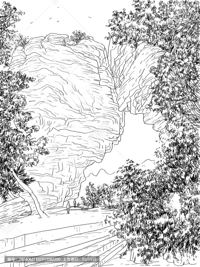 太行白石山風(fēng)景地質(zhì)公園鋼筆寫生