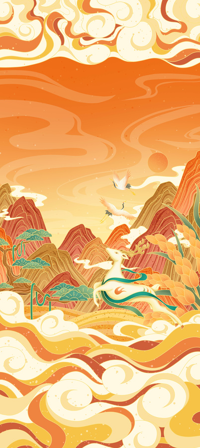大米包裝鹿插畫(huà)