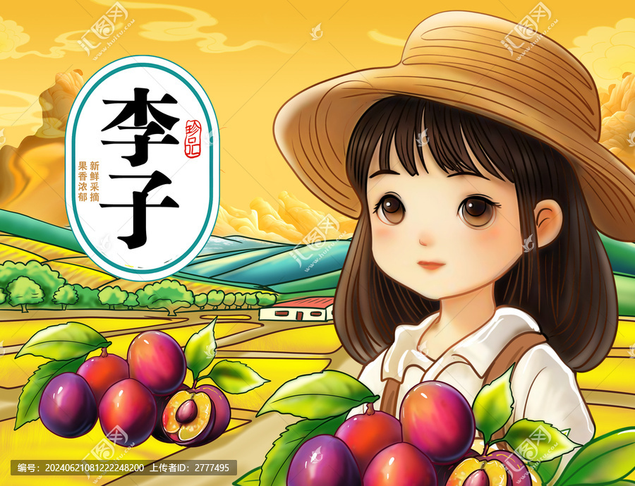 李子包裝插畫