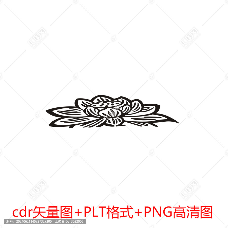 蓮花矢量雕刻圖