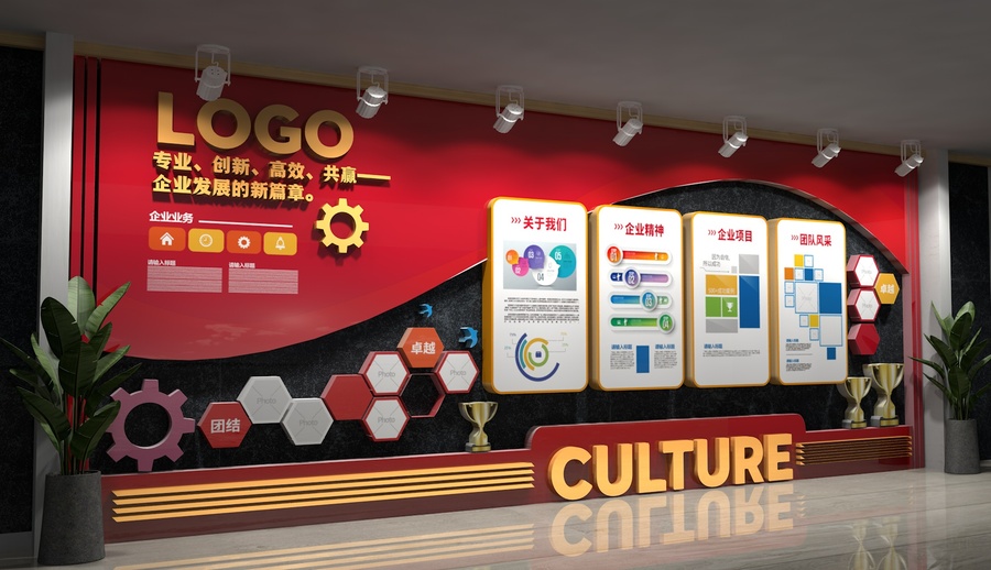 紅色企業(yè)文化墻整墻