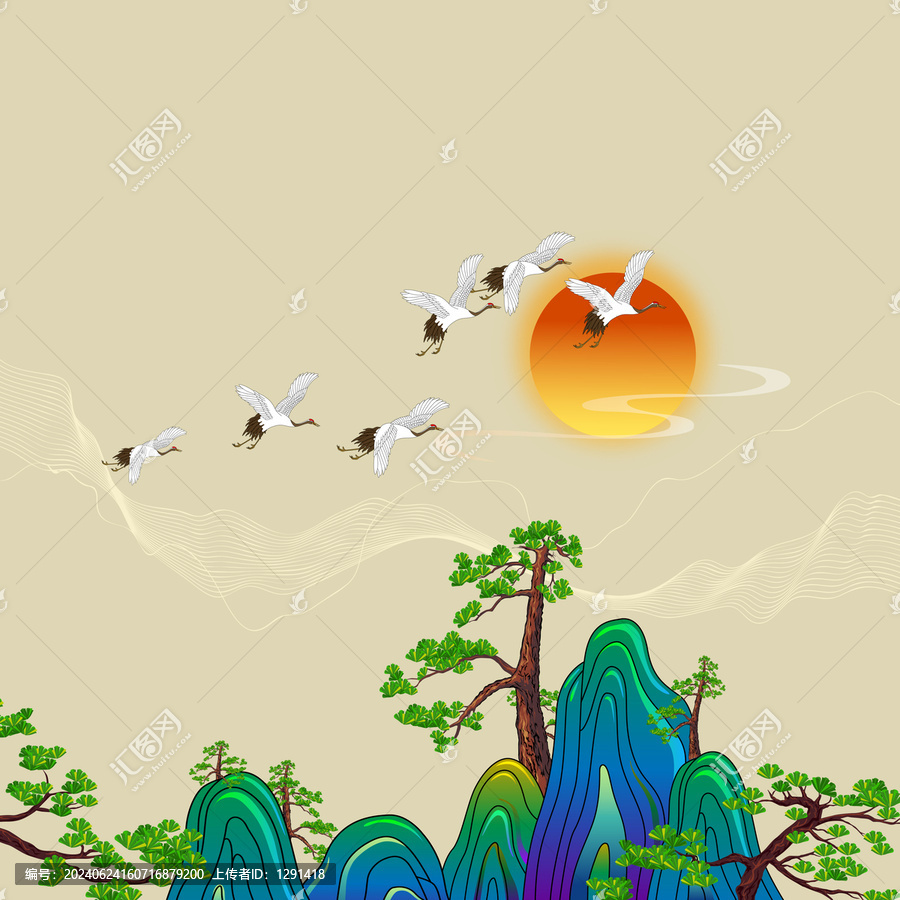 山水插畫