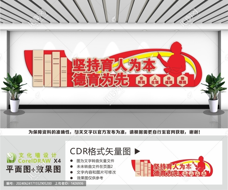 堅(jiān)持育人為本德育為先文化墻