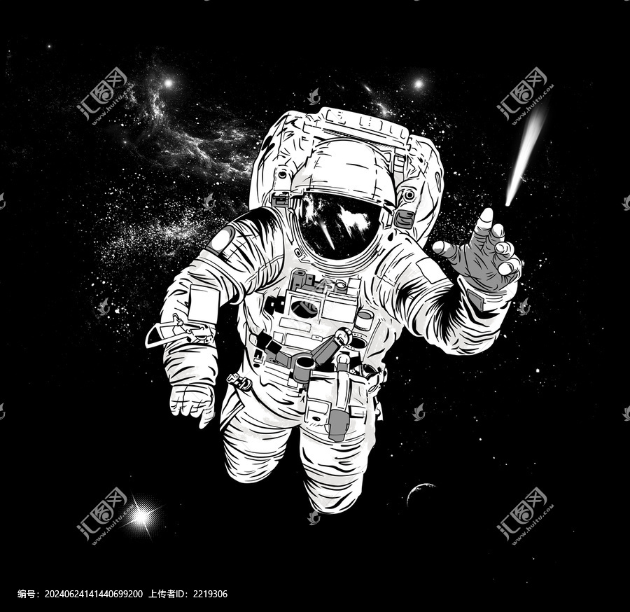 分層宇航員插畫
