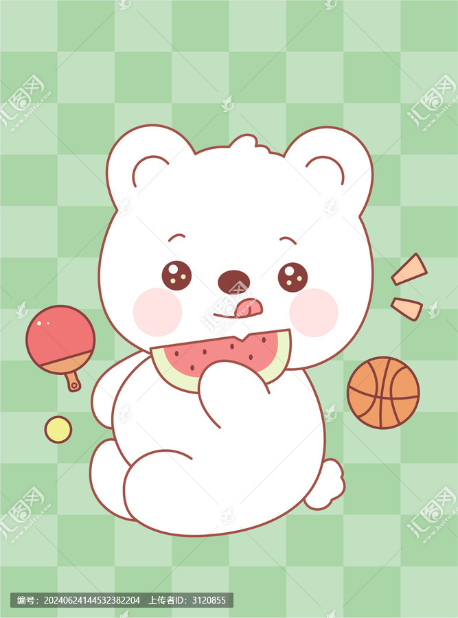 小熊吃西瓜