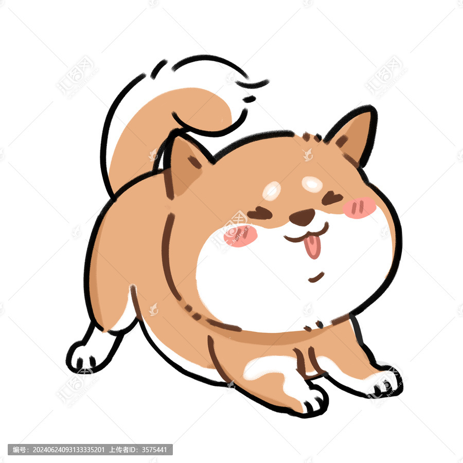 可愛(ài)卡通小狗秋田