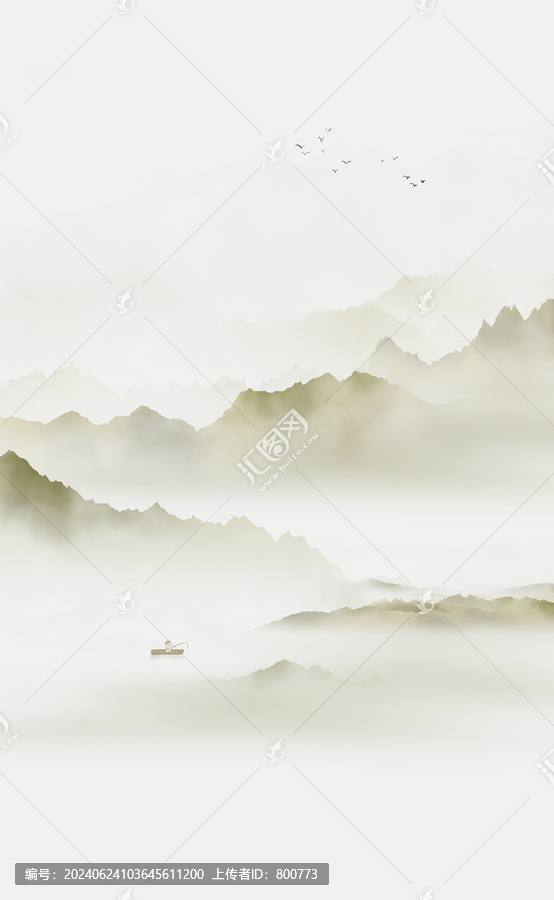 極簡水墨山水