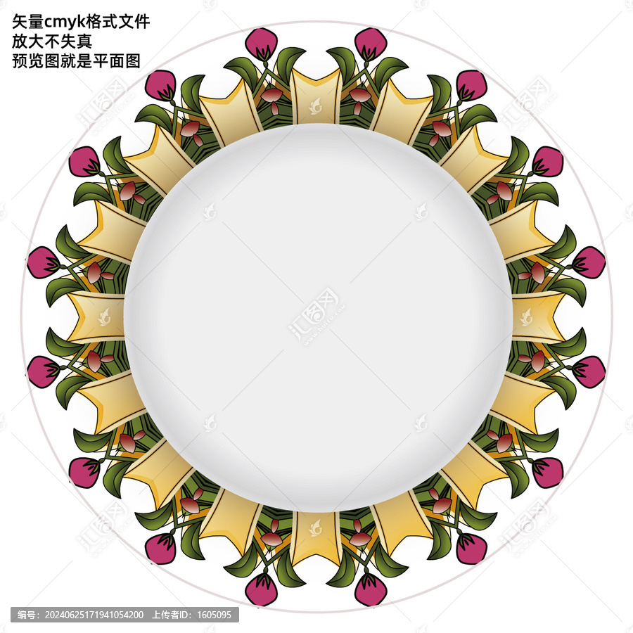 圓形花面陶瓷印花