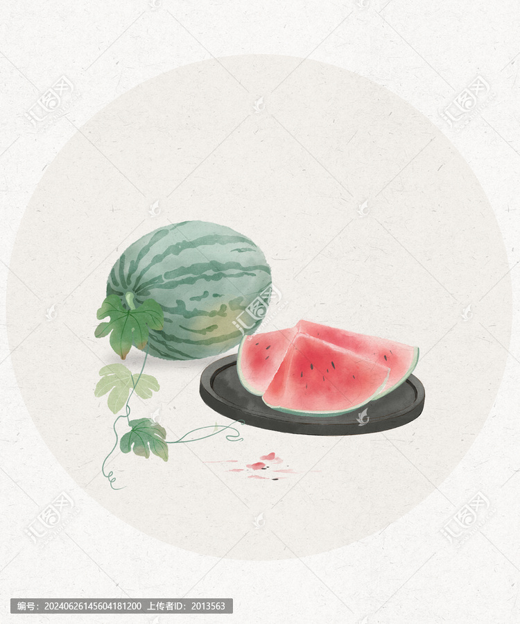 西瓜插畫
