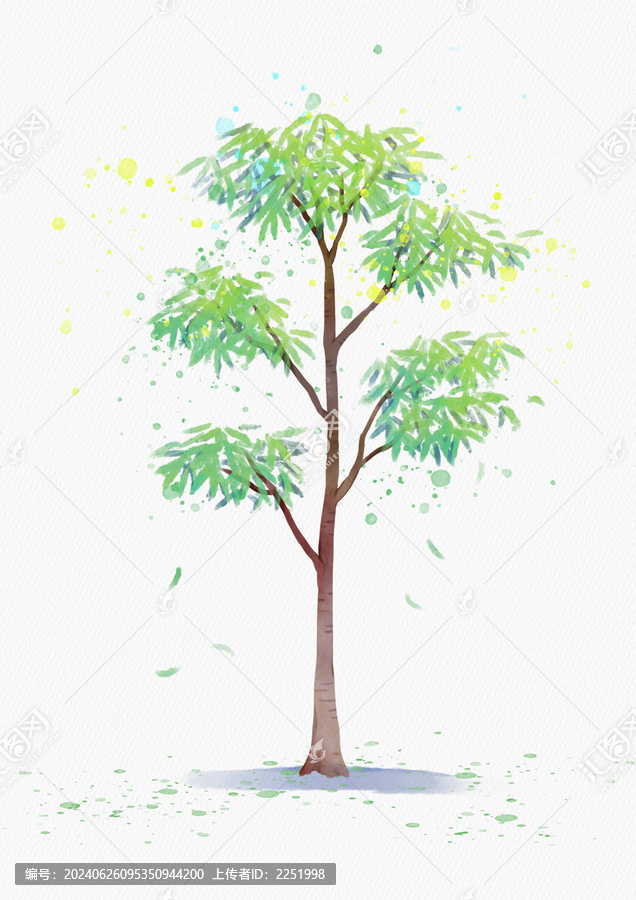 水彩樹(shù)木