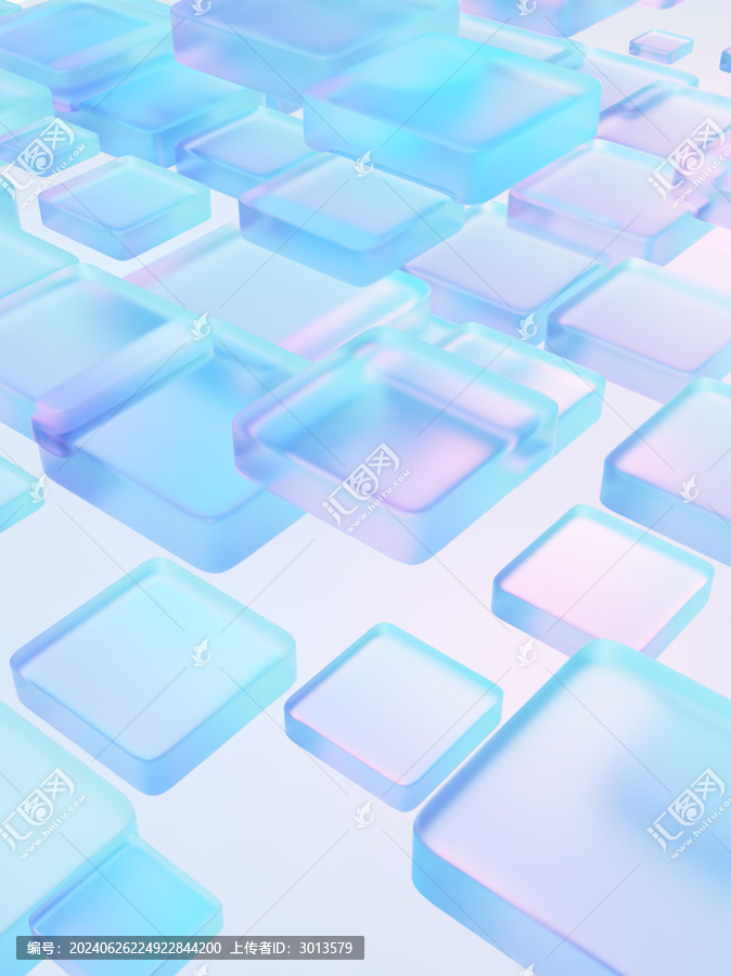 3D微軟風(fēng)玻璃方形矩陣炫彩背景
