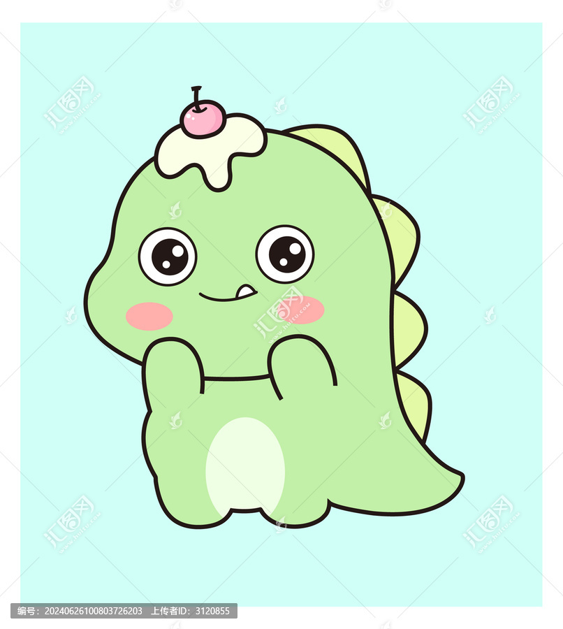 卡通恐龍矢量印花圖案