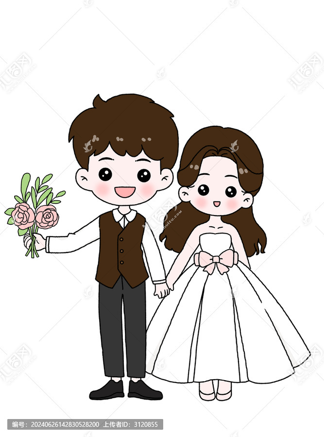高級簡約婚禮異形牌插畫