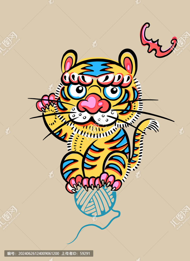 原創(chuàng)年畫風(fēng)格招財(cái)貓