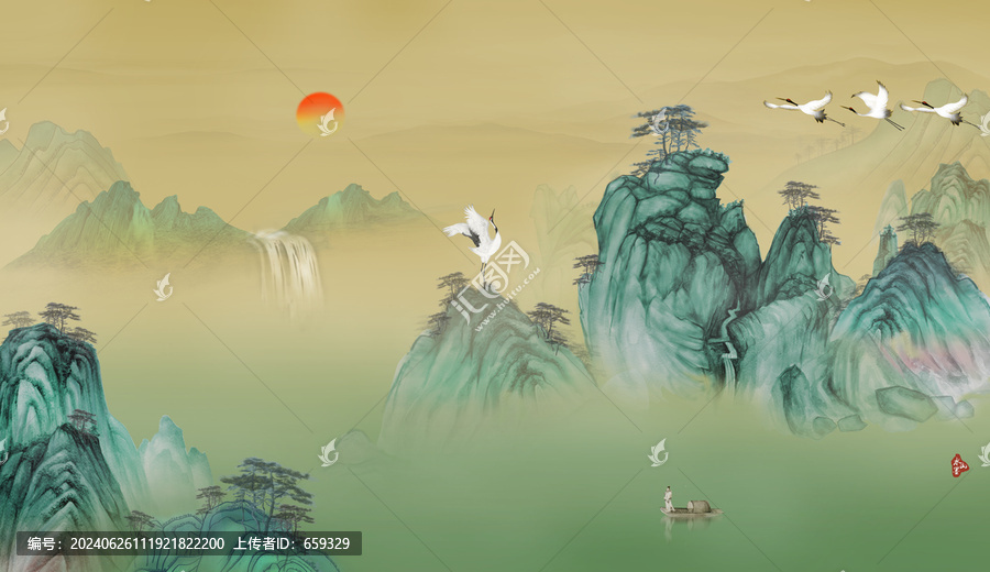 國(guó)畫山水圖