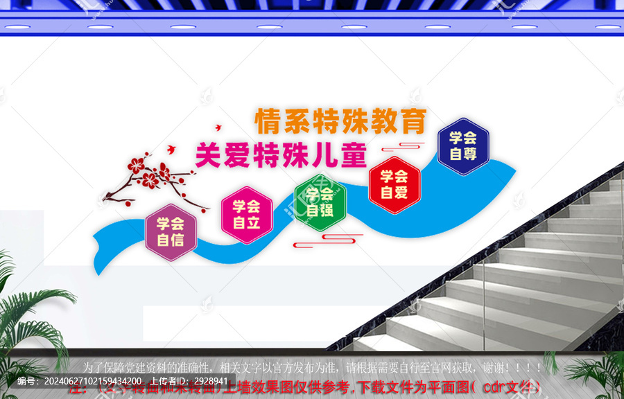 情系特殊教育樓梯文化墻