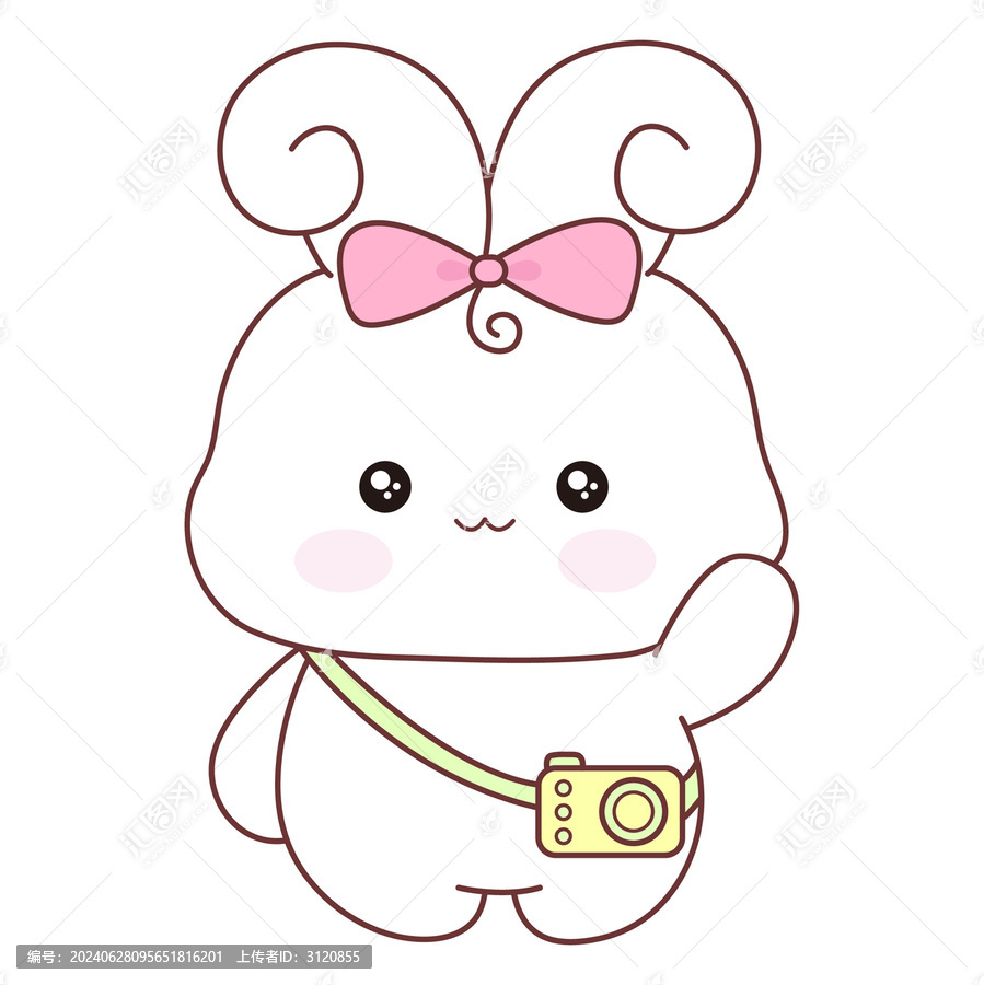 卡通兔子打招呼