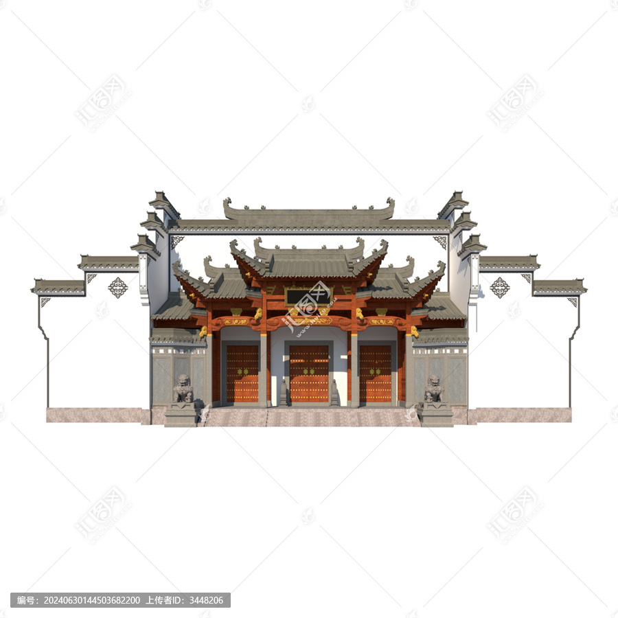 徽派古建筑效果圖